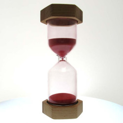 Glassanduhr 30 Min. 14 cm Rot, Zylinderform