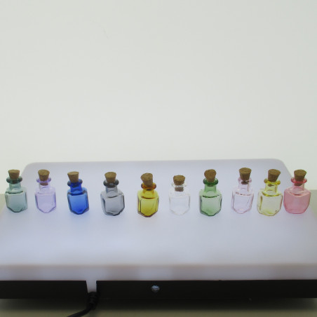 Glasfläschchen 25x15mm mini mit Korken verschiedene Farben