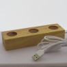 Holz LED Licht Sockel weiss , ca.150x45mm 130g