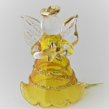 Glas Engel 4.5cm klar Farbig  zum hängen und stellen