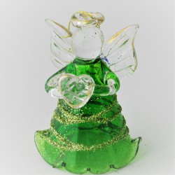 Glas Engel 4.5cm klar Farbig  zum hängen und stellen