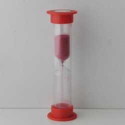 Sanduhren 3 Min. 9 cm zylindrisch Glas in Kunststoff röhre