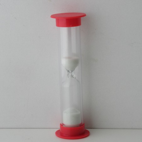 Sanduhren 2 Minuten 9 cm zylindrisch Glas in Kunststoff röhre