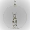 Glaskugel 80 mm Känguru innen Mundgeblasen zum hängen