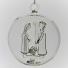 Glaskugel 80mm H. Familie innen Mundgeblasen zum hängen