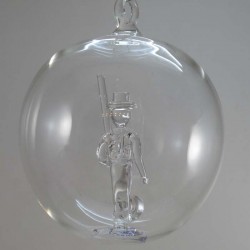 Glaskugel 80mm Alphornbläser innen Mundgeblasen zum hängen
