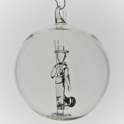 Glaskugel 80mm Alphornbläser innen Mundgeblasen zum hängen