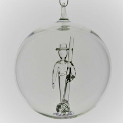 Glaskugel 80mm Alphornbläser innen Mundgeblasen zum hängen