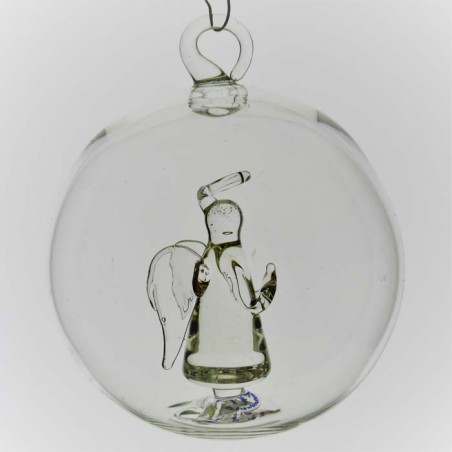 Glaskugel 80mm Engel konisch innen 80mm Mundgeblasen zum haengen