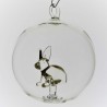 Glaskugel 80mm Hase innen Mundgeblasen zum hängen