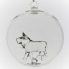 Glaskugel 80 mm Kuh innen Mundgeblasen zum hängen