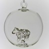 Glaskugel mit Glas Schaff innen 80 mm Mundgeblasen zum hängen