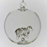 Glaskugel mit Glas Schaff innen 80 mm Mundgeblasen zum hängen