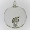 Glaskugel mit Glas Schaff innen 80 mm Mundgeblasen zum hängen