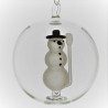 Glaskugel 80 mm Schneemann innen Mundgeblasen zum hängen