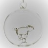 Glaskugel 80mm Schwein innen Mundgeblasen zum hängen