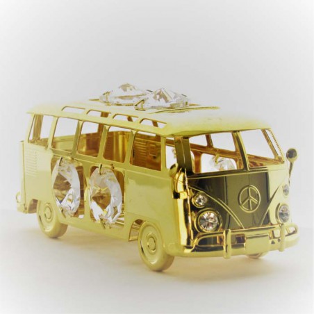 Bulli Van mit Swarovski Elements vergoldet