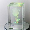Rose - Engel Glaswürfel mit  3D-Laser-Kristall Figuren