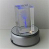 Rose - Engel Glaswürfel mit  3D-Laser-Kristall Figuren