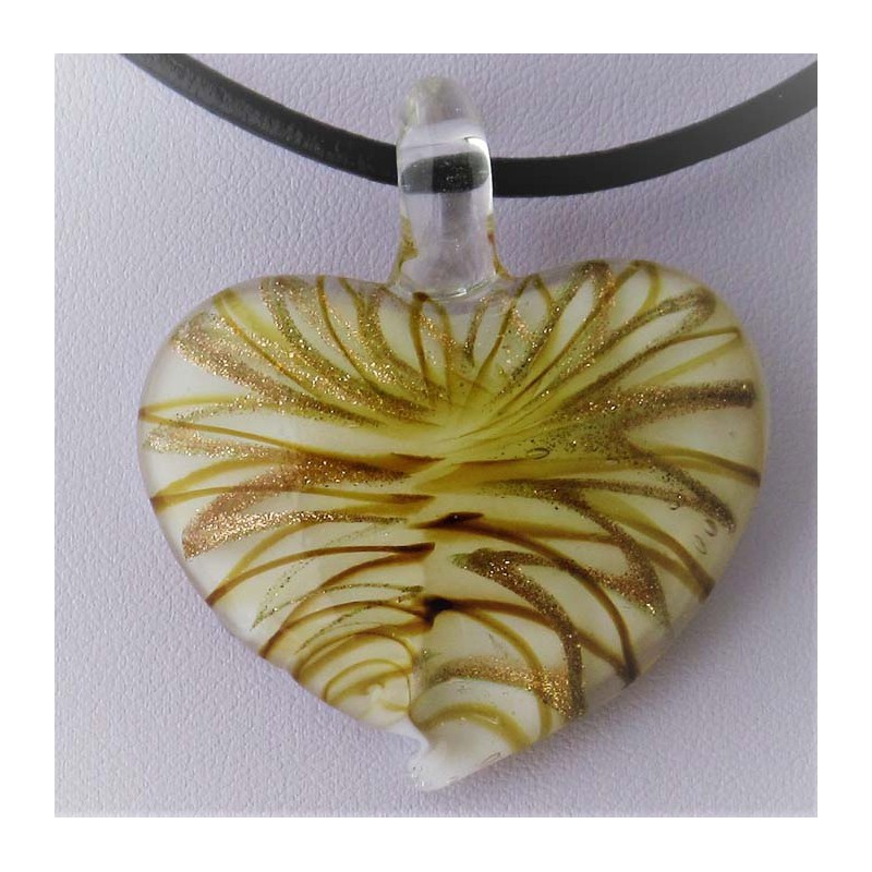 Muranoglas 48 mm Herz Anhänger gemischte Farben