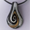 Muranoglas Blatt 55mm mit Gold Sand und Silberfolie, zum hängen