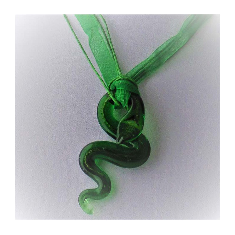 Muranoglas Schlange 60mm Lampwork Anhänger gemischte Farben  und Ganzband