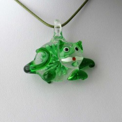 Muranoglas Katze 52mm Innen Blume zum hängen