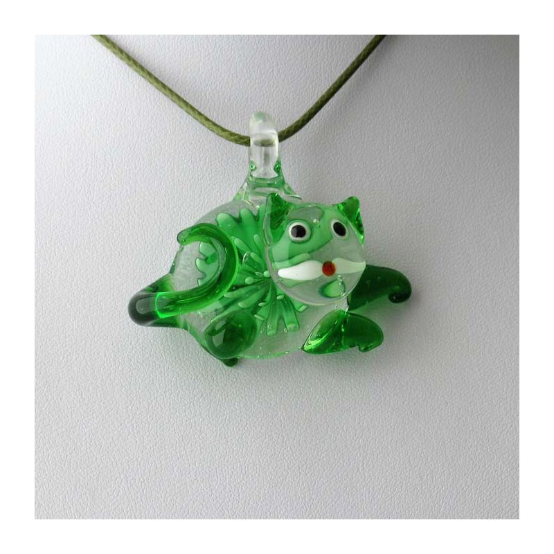 Muranoglas Katze 52mm Innen Blume zum hängen