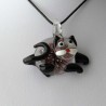 Muranoglas Katze 52mm Innen Blume zum hängen
