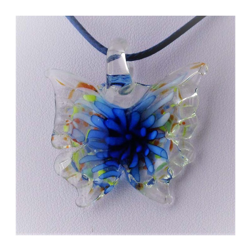 Muranoglas Schmetterling 40mm  Innen Blume zum hängen