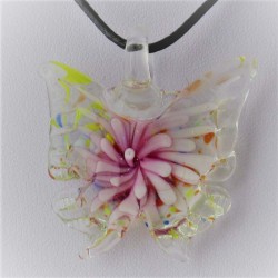 Muranoglas Schmetterling 40mm  Innen Blume zum hängen
