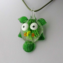 Muranoglas Eule 49mm Innen Blume zum hängen