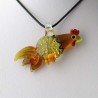 Muranoglas Huhn 57mm Innen Blume zum hängen