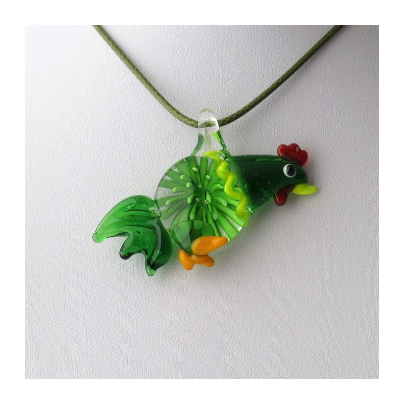 Muranoglas Huhn 57mm Innen Blume zum hängen