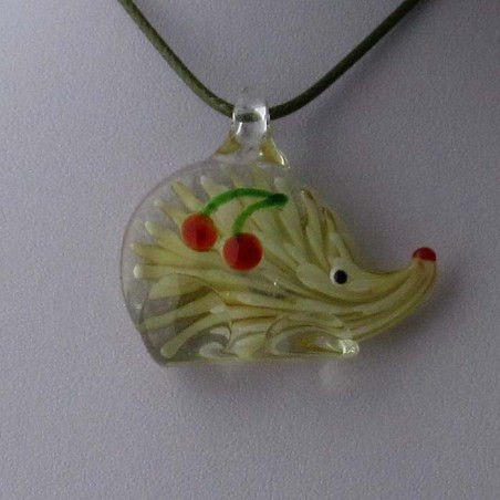 Muranoglas Igel 40mm Innen Blume Anhänger zum hängen