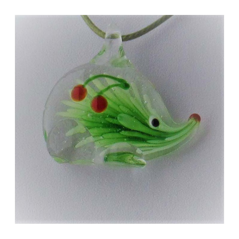 Muranoglas Igel 40mm Innen Blume Anhänger zum hängen