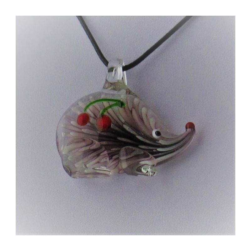 Muranoglas Igel 40mm Innen Blume Anhänger zum hängen