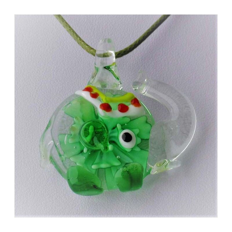 Muranoglas Elefant 44mm Innen Blume Anhänger zum hängen