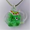 Muranoglas Elefant 44mm Innen Blume Anhänger zum hängen