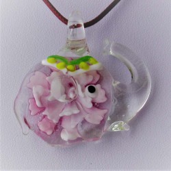 Muranoglas Elefant 44mm Innen Blume Anhänger zum hängen