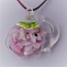 Muranoglas Elefant 44mm Innen Blume Anhänger zum hängen