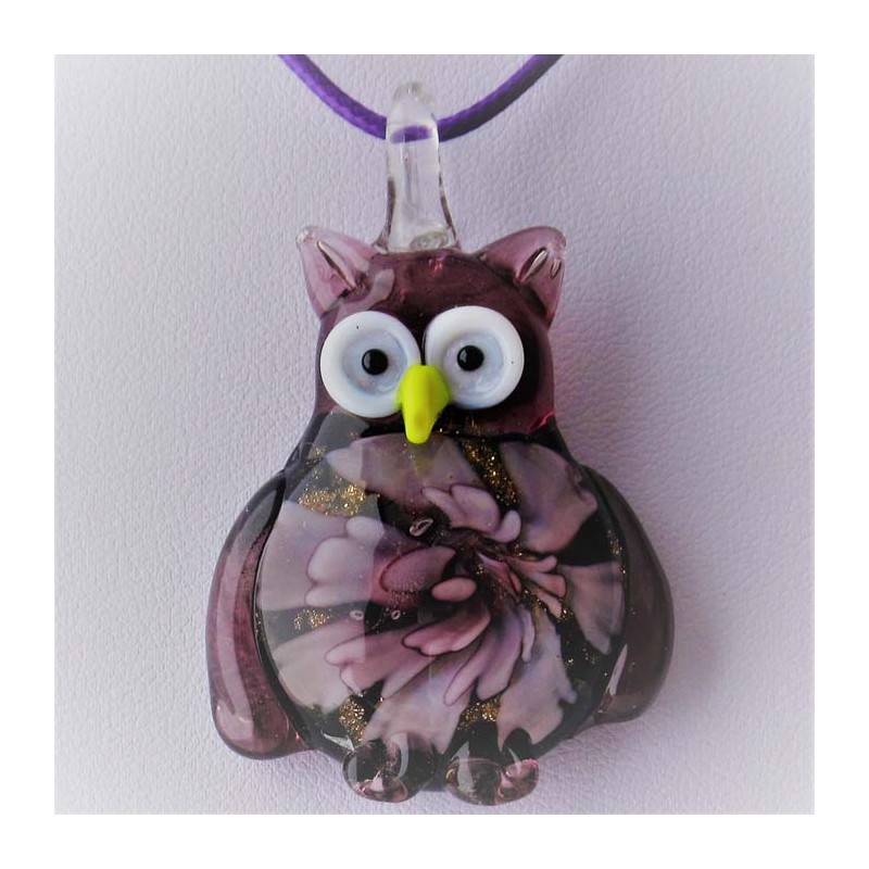 Muranoglas Eule 50mm Glitter verschiedene Farben