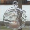 Glas-Windlicht 80 - 100 mm Kugel klar Struktur zum hängen