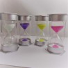 Sanduhren 3 Min. 12 cm Sanduhren Glas in Kunststoff metallic