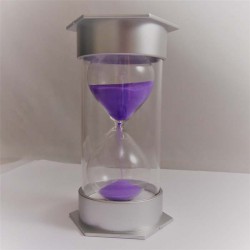 Sanduhren 3 Min. 12 cm Sanduhren Glas in Kunststoff metallic