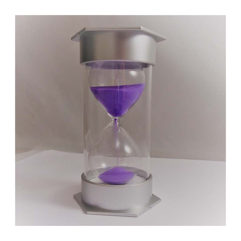 Sanduhren 3 Min. 12 cm Sanduhren Glas in Kunststoff metallic