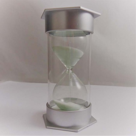 Sanduhren 5 Min. 12 cm Glas in Kunststoff metallic