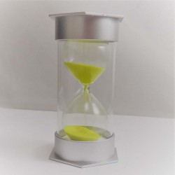 Sanduhren 5 Min. 12 cm Glas in Kunststoff metallic