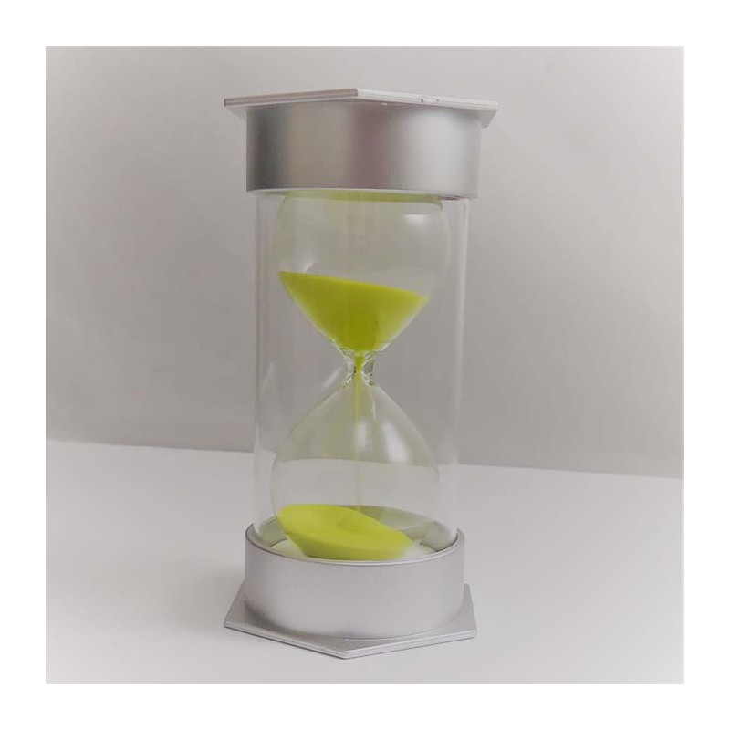 Sanduhren 5 Min. 12 cm Glas in Kunststoff metallic