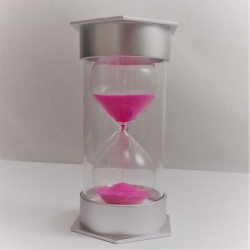 Sanduhren 5 Min. 12 cm Glas in Kunststoff metallic